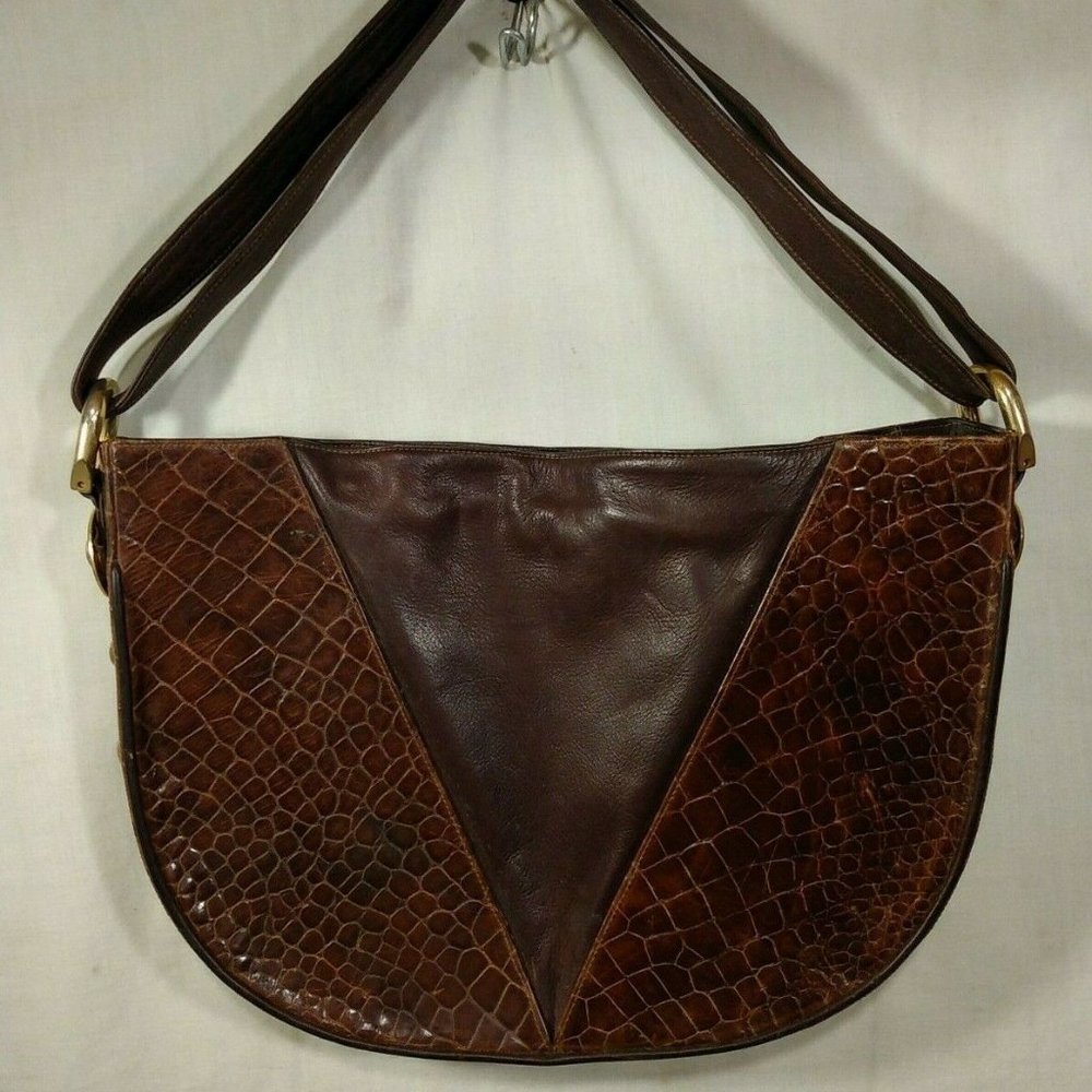 Vintage St. Maarten Leather Faux Alligator Design